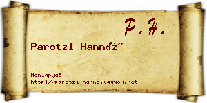 Parotzi Hannó névjegykártya